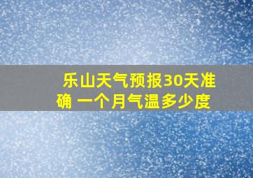 乐山天气预报30天准确 一个月气温多少度